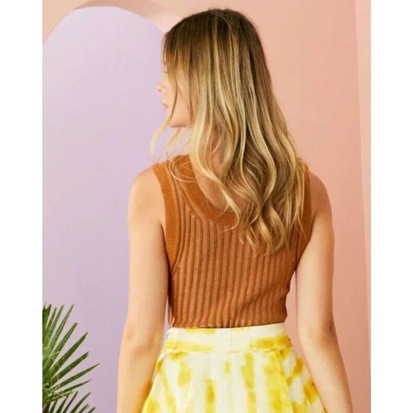 Marie Oliver Rylee Ribbed Sweater Tank Bombay Rust Womens Size M - Picture 6 of 8